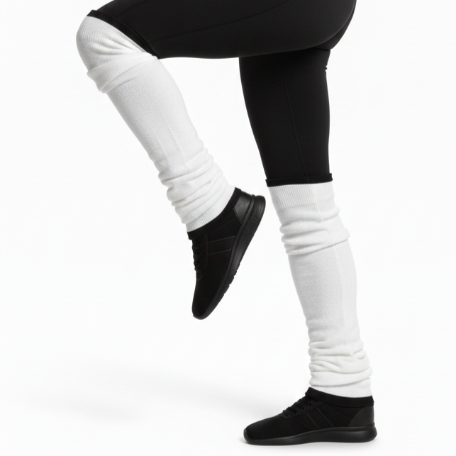 1 Pair White Leg Warmers - Womens Dance Costume/80s Party