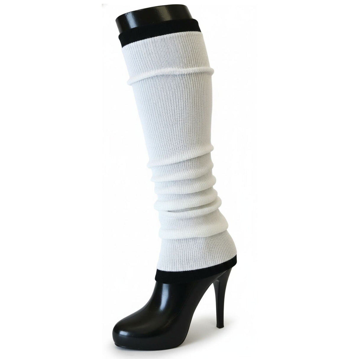 1 Pair White Leg Warmers - Womens Dance Costume/80s Party