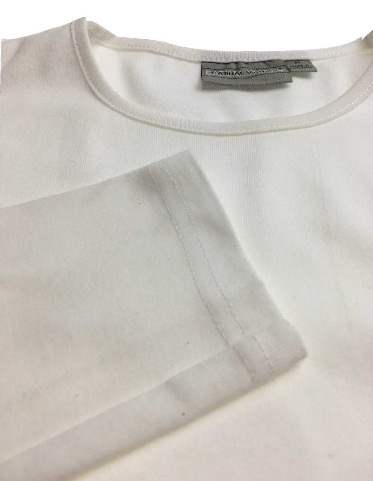 Mens 100% Cotton Plain Long Sleeve Slim Top - Basic Fitted Style