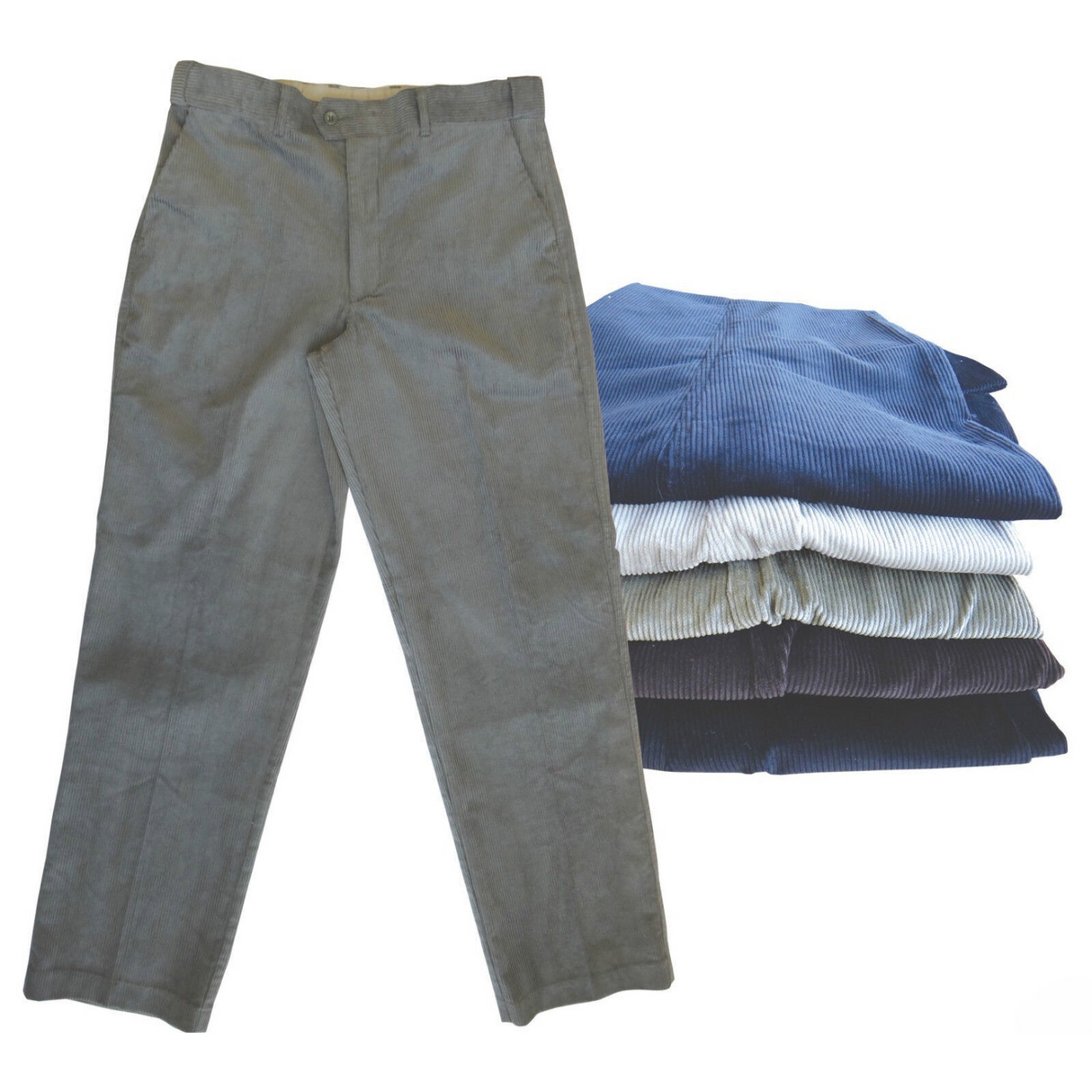 MENS CORDUROY PANTS Trousers Cords Casual STRETCH COTTON Size 32"-44" Adjustable - Navy (49)