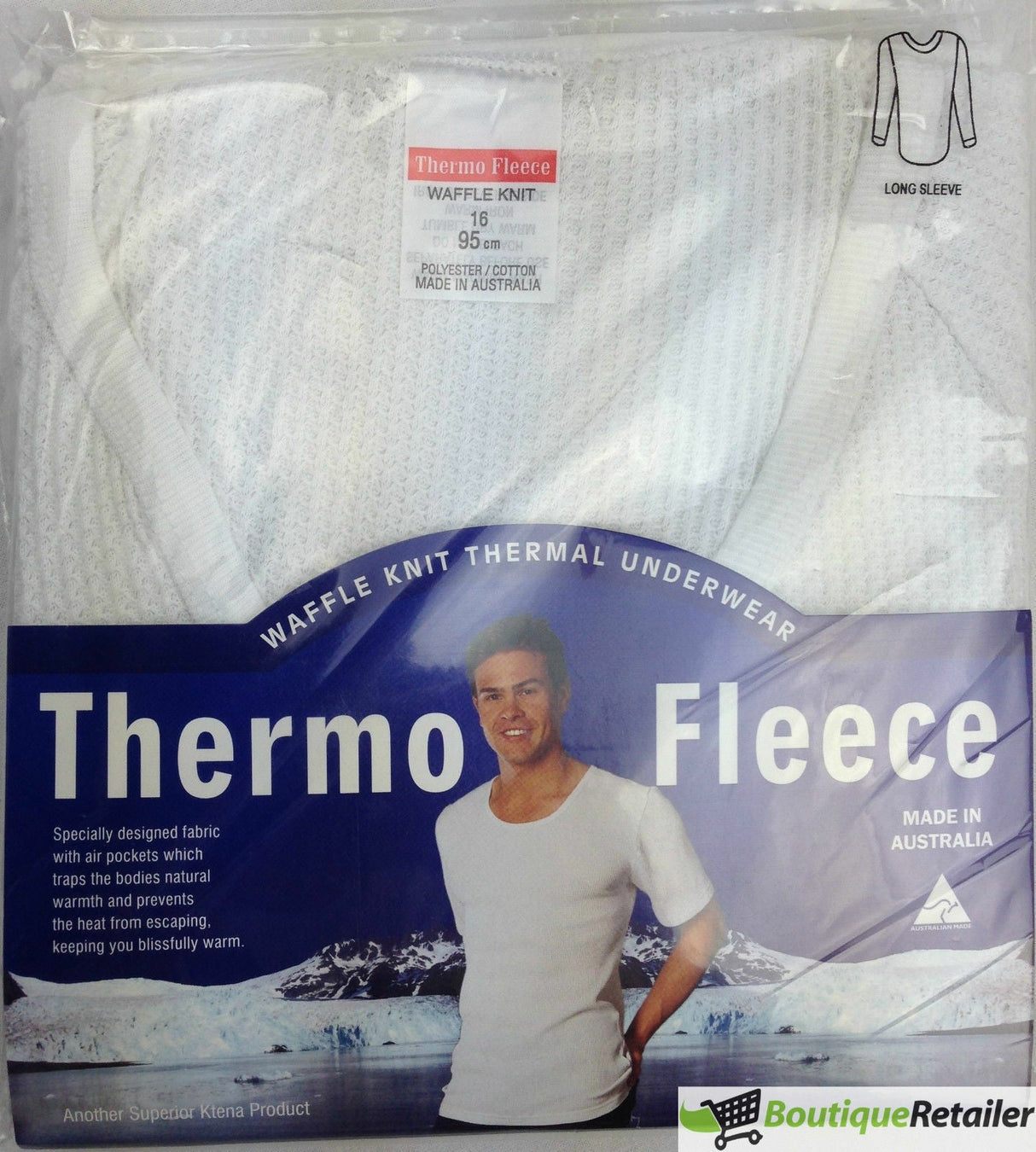 Mens THERMAL Long Sleeve Top COTTON Underwear Warm Winter Thermals in White