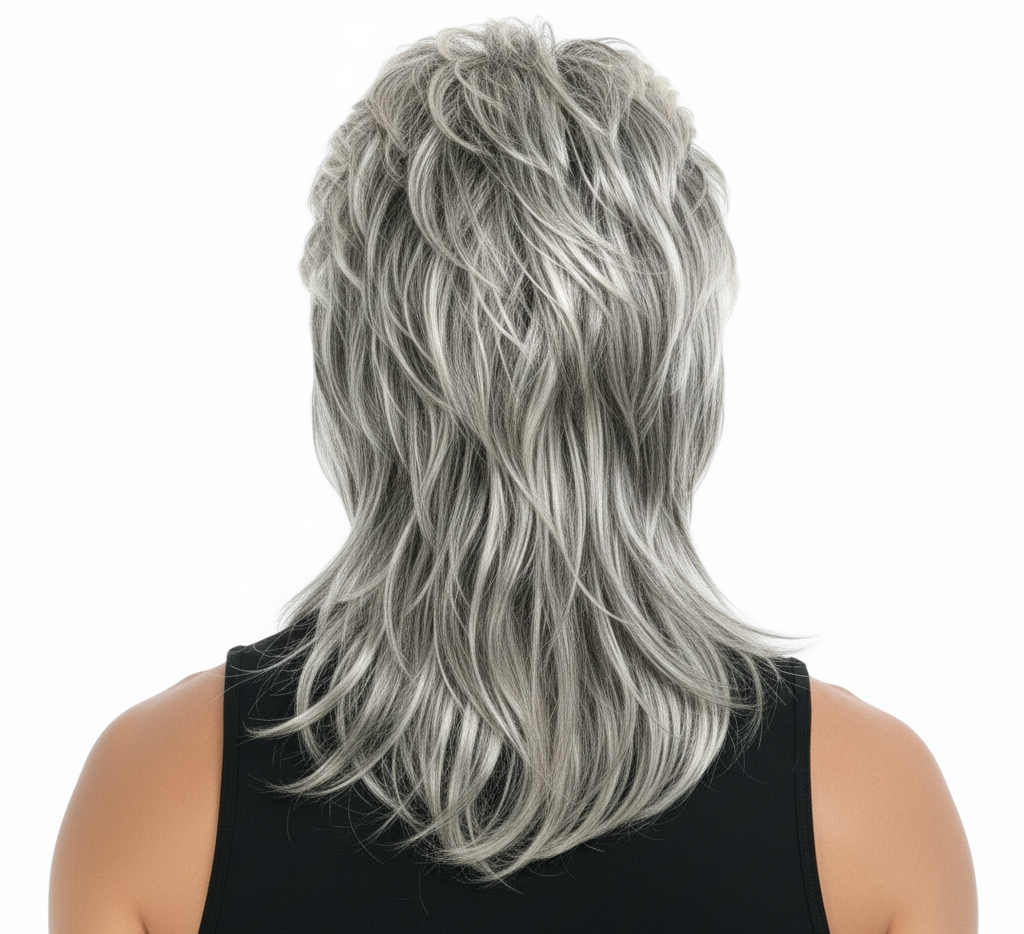 Mens Ash Blonde Mullet Wig - Bogan/Rock Costume for 80s Party