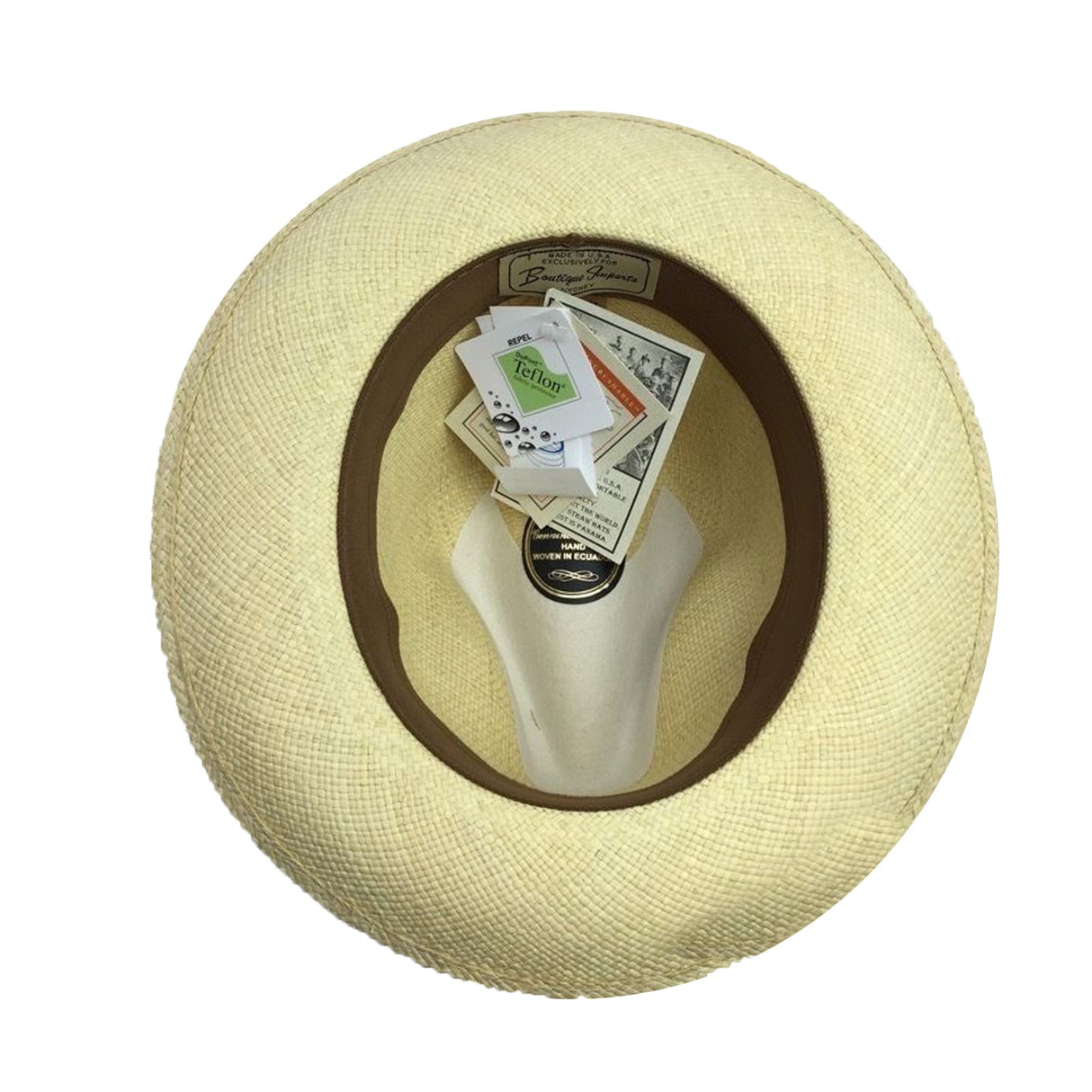 Ecuadorian Brisa Grade 8 Panama Straw Hat - Natural (Fedora Trilby Made in USA)