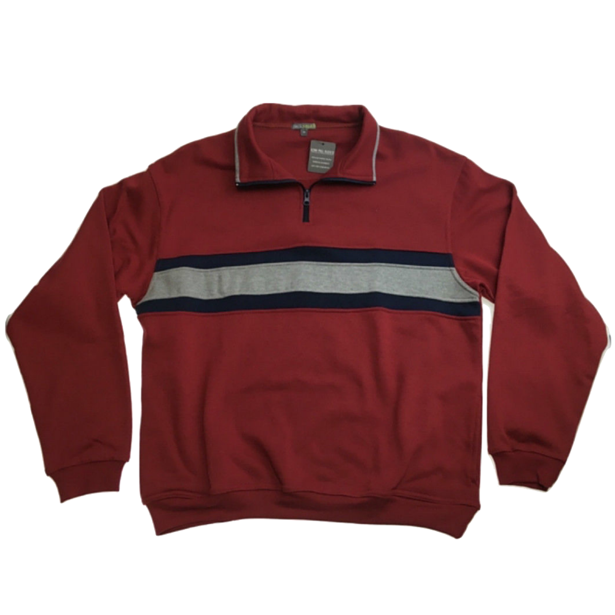 Mens Adult 1/4 Zip Jumper Sweater Pullover Basic Warm Winter Jacket Cotton - Red