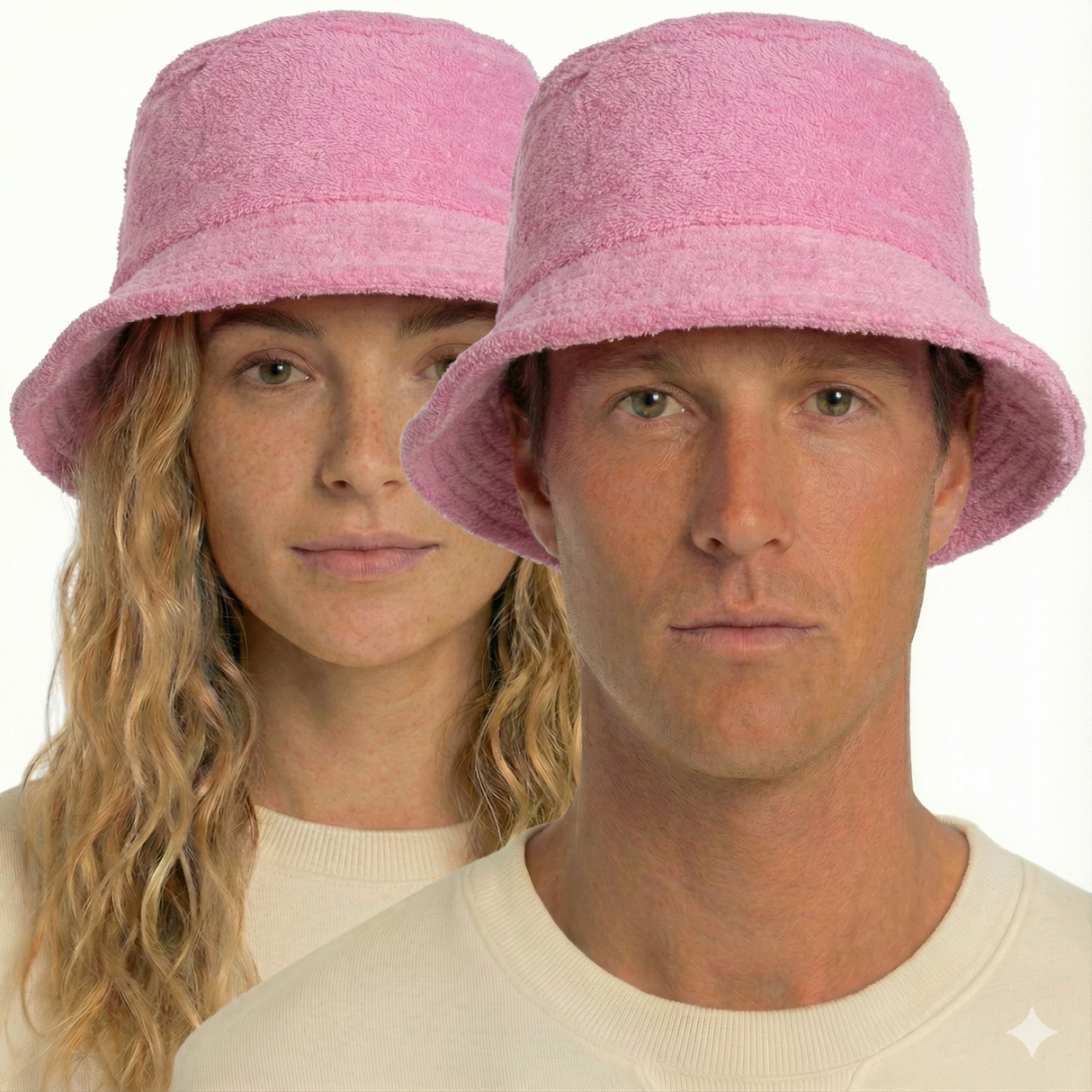 100% Cotton Terry Towelling Bucket Hat Daggy Fishing Camping Lad Cap in Pink - X-Large