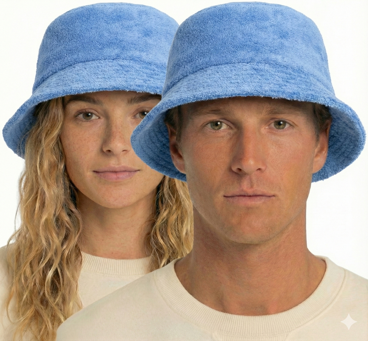 Terry Towelling BUCKET HAT Daggy Fishing Camping Lad Cap Retro 100% COTTON - Sky Blue - XXL