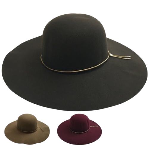 Womens Floppy Wide Brim Felt Hat - One Size (Vintage Style)