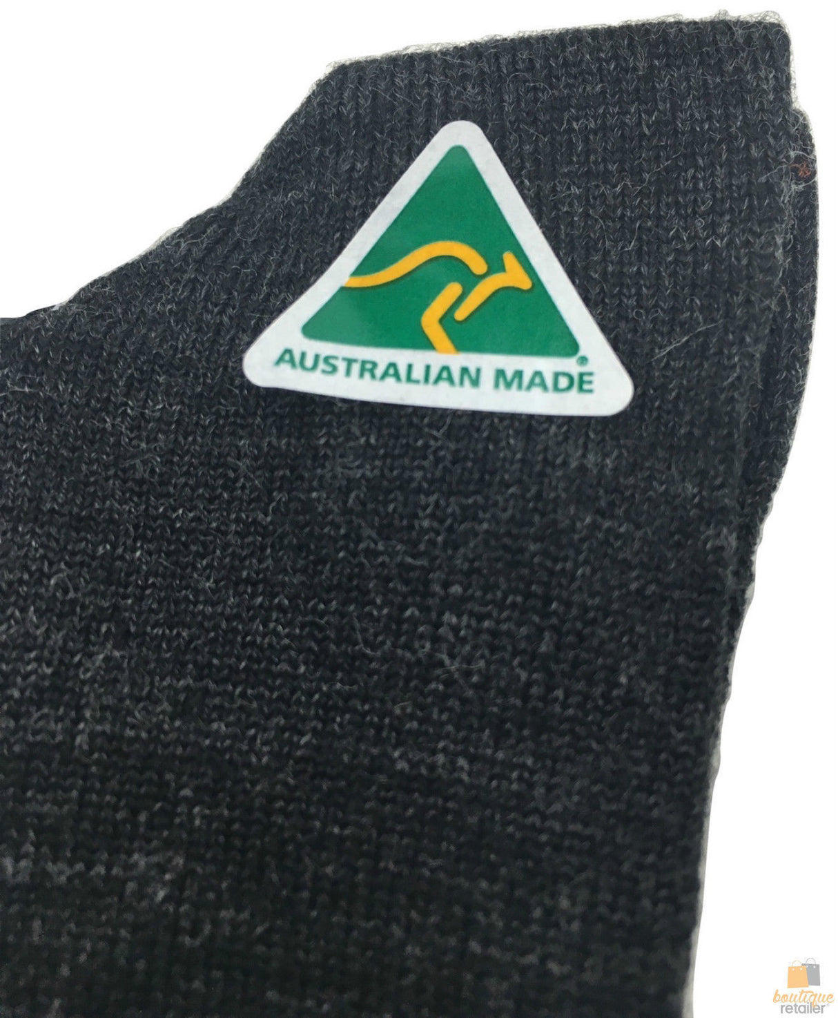 Lafitte Australian Made Wool Loose Top Socks - Charcoal - Size 6-10 (Tough Toe Socks)