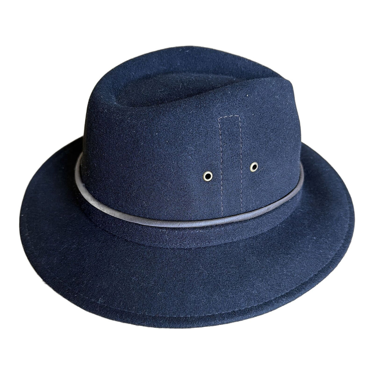 Satin Lined Wool Felt Fedora Hat - Black