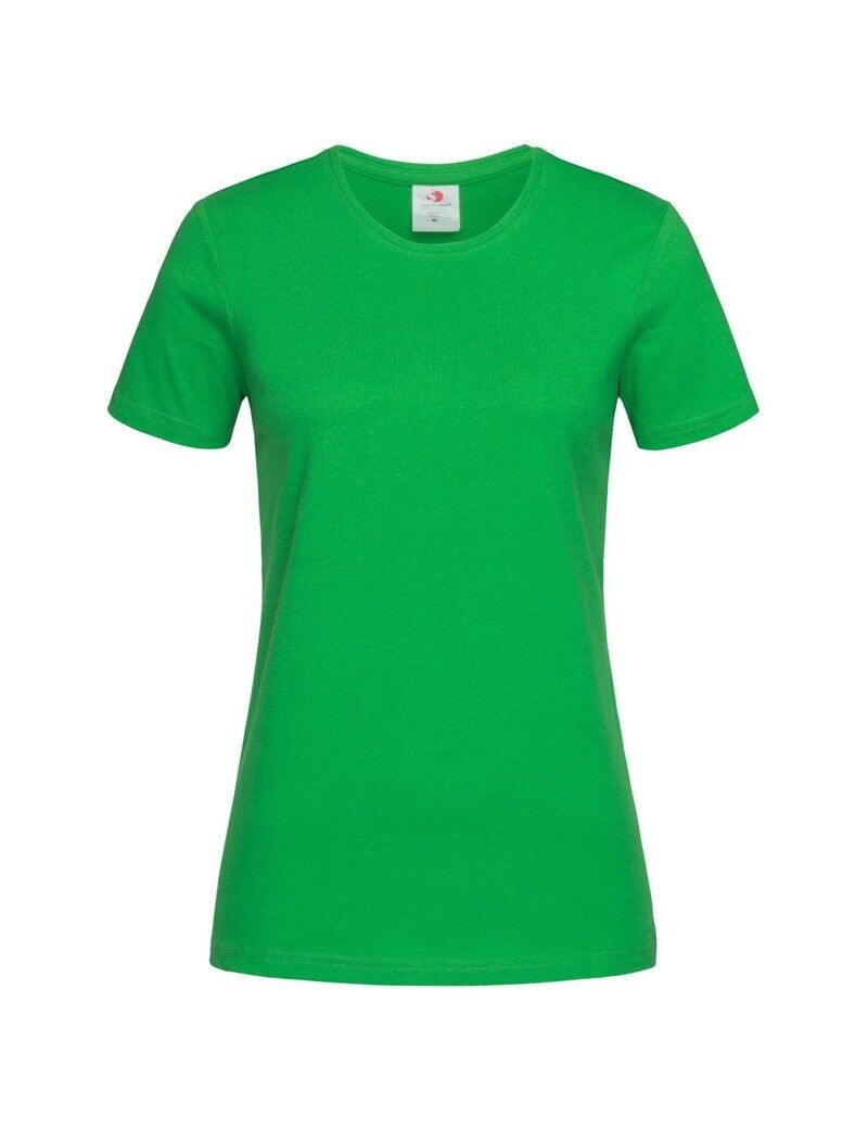 Womens Plain Green T-Shirt - 100% Cotton Casual Basic Top