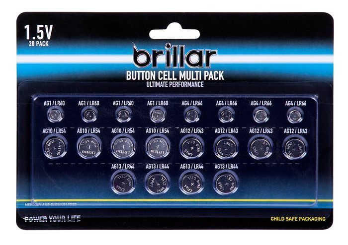 20x Brillar Lithium Button Cell Batteries