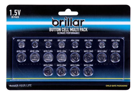 20x Brillar Lithium Button Cell Batteries