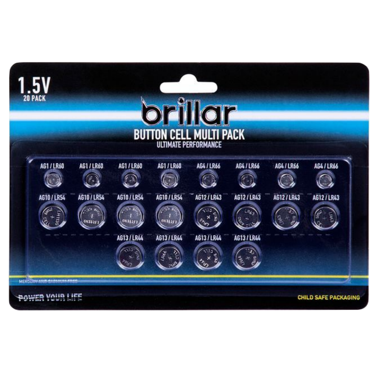 20x Brillar Lithium Button Cell Batteries