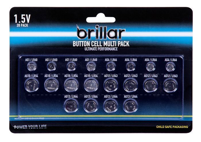 20x Brillar Lithium Button Cell Batteries