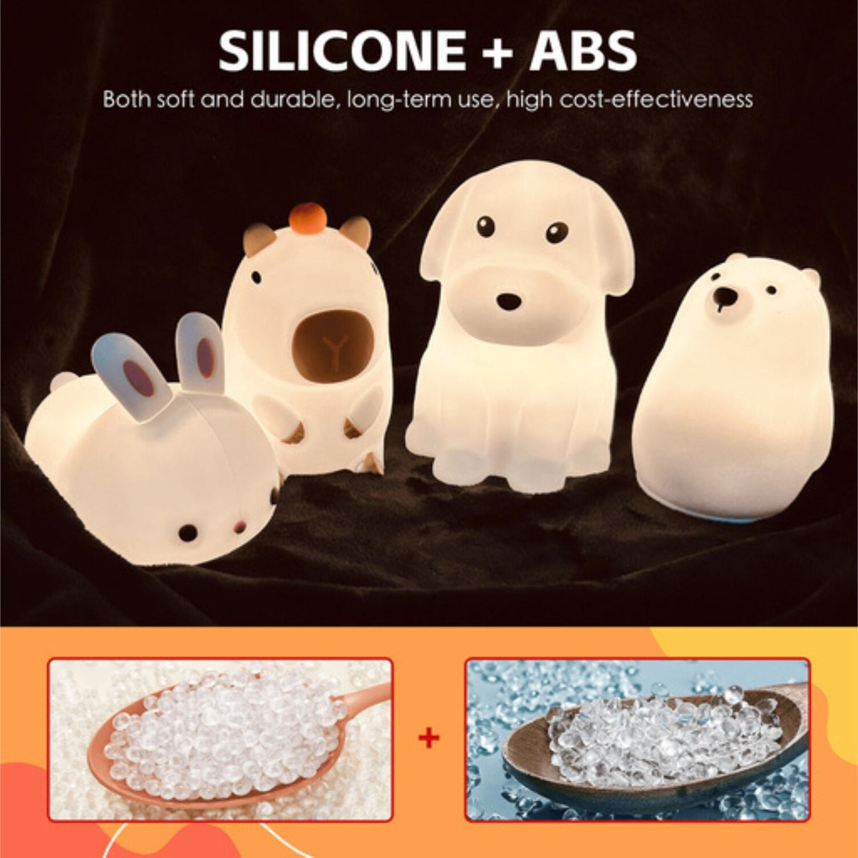 Brillar Squishy Dog Kids Night Light (Cute Squishy Colour Changing)