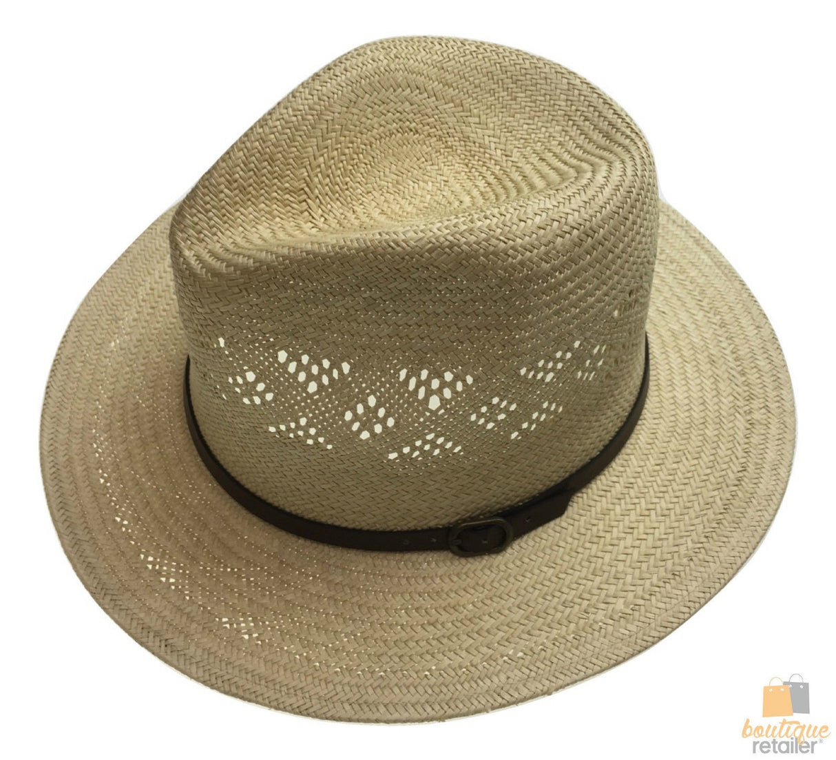 Natural Straw Panama Hat - Summer Fedora/Trilby