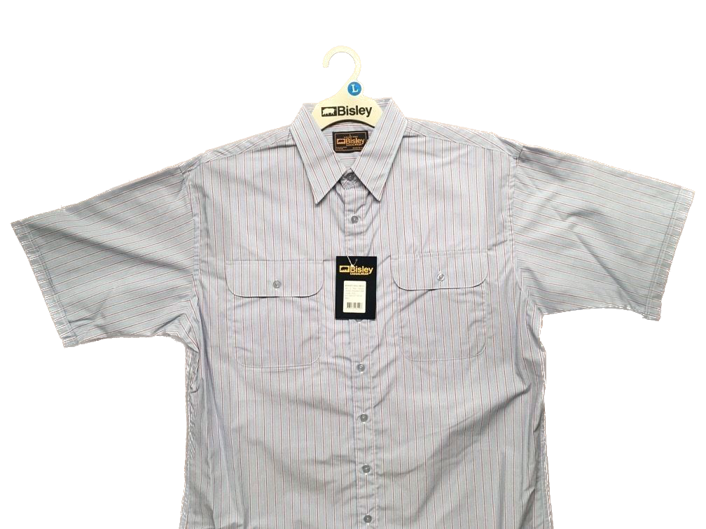 BISLEY SHORT SLEEVE SHIRT Everyday Casual Business Work Cotton Blend Check - BS2788_CRAI (RAI)