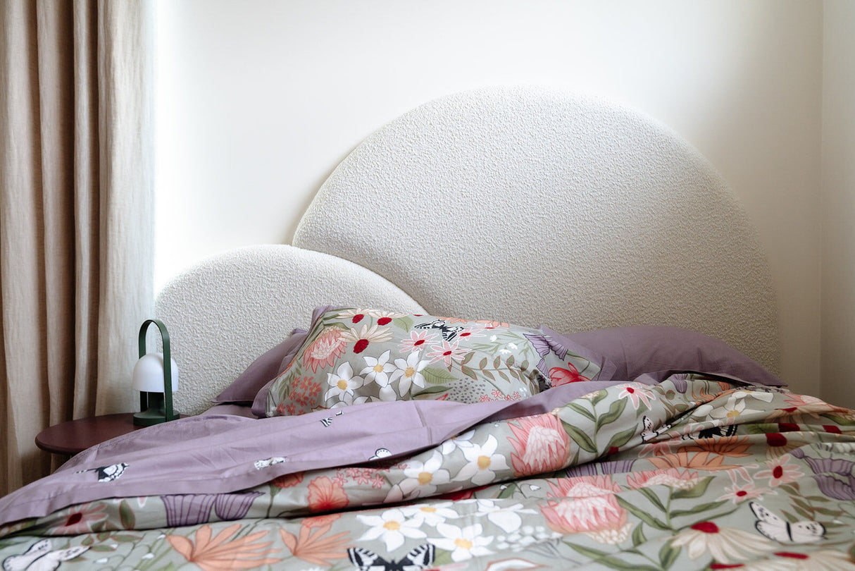 100% Cloud Cotton Duvet Quilt Cover Set w/ 2 Pillow Cases in Serena - Queen