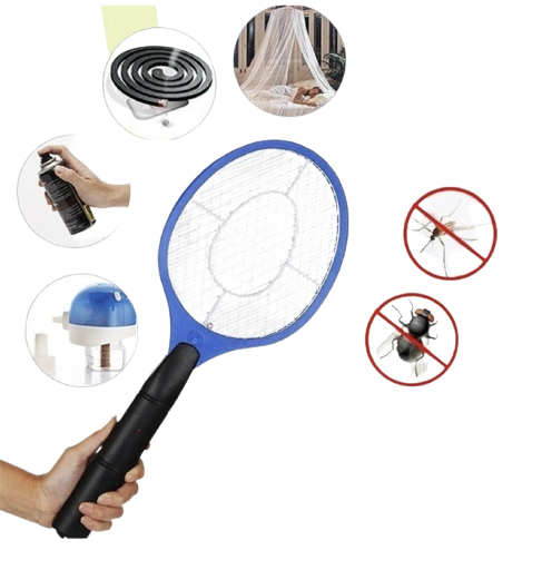 Fly-Free Outdoor Dining Kit - Bug Zapper Racket & 3 Pop Up Mesh Food Covers
