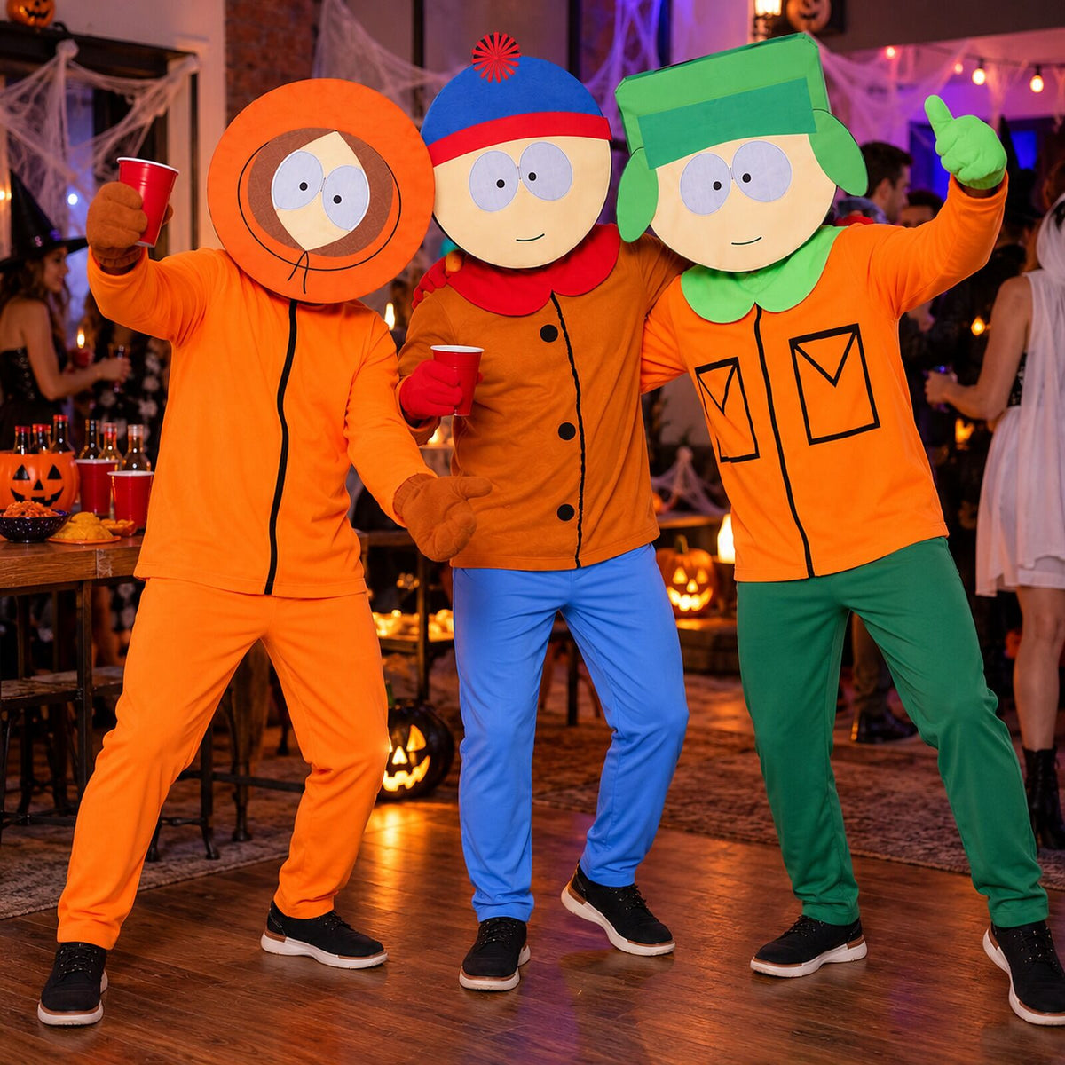 South Park Trio Costume Pack - Kenny, Stan & Kyle - Adult Size Small