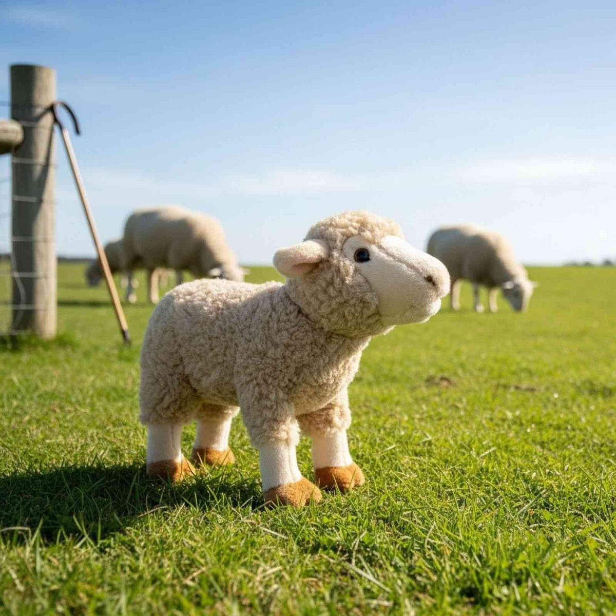 Bocchetta Barbarella 22cm Standing Sheep Plush Toy (Realistic Stuffed Animal Farm Gift)