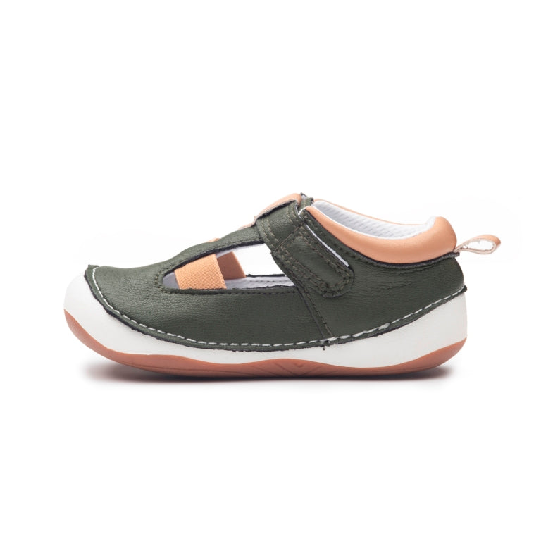 Billycart Forrest Kids Wide-Fit First Walker Sandals - Green/Tan (Baby & Toddler Shoes)