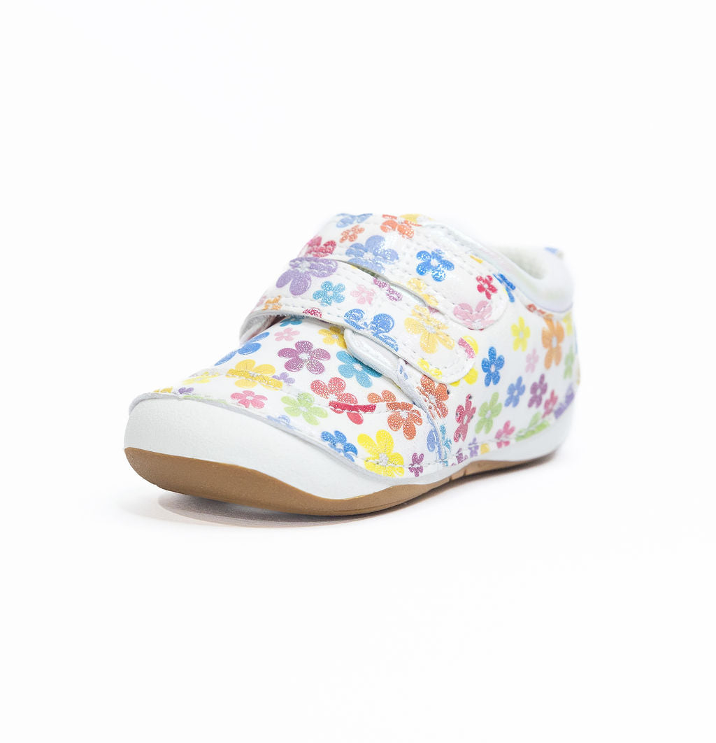 Billycart Poppy Girls Wide-Fit Barefoot First Walker Sneakers - Flower (Baby & Toddler Shoes)