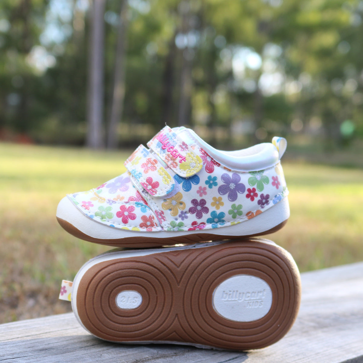 Billycart Poppy Girls Wide-Fit Barefoot First Walker Sneakers - Flower (Baby & Toddler Shoes)