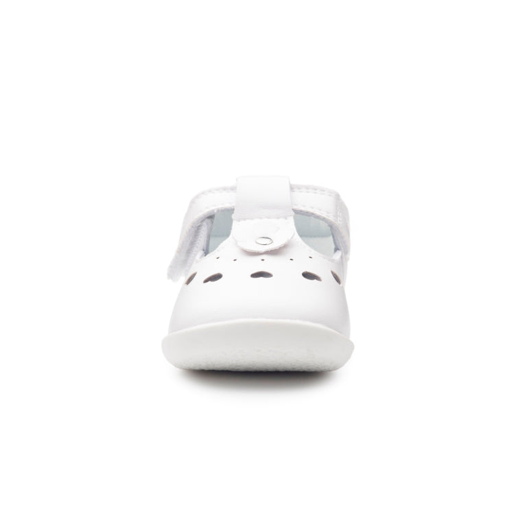 Billycart Lily Girls Barefoot First Walker T-Bar Sandals - White (Baby Mary Jane Shoes)