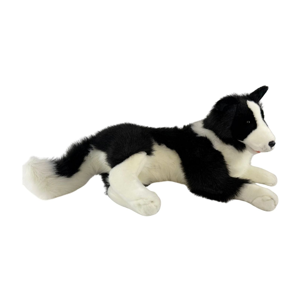 Bocchetta Blitz 62cm Lying Border Collie with Satin Pocket Plush Toy (Realistic Stuffed Animal Dog Gift)