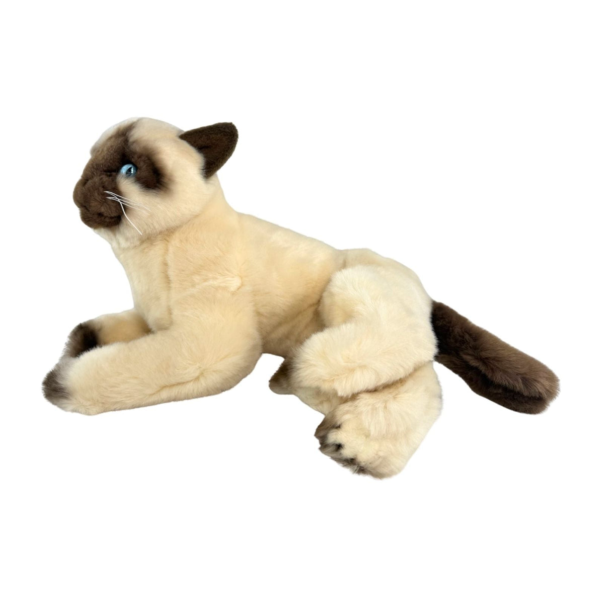 Bocchetta Blossum 30cm Lying Siamese Cat Plush Toy (Realistic Stuffed Animal Cat Gift)