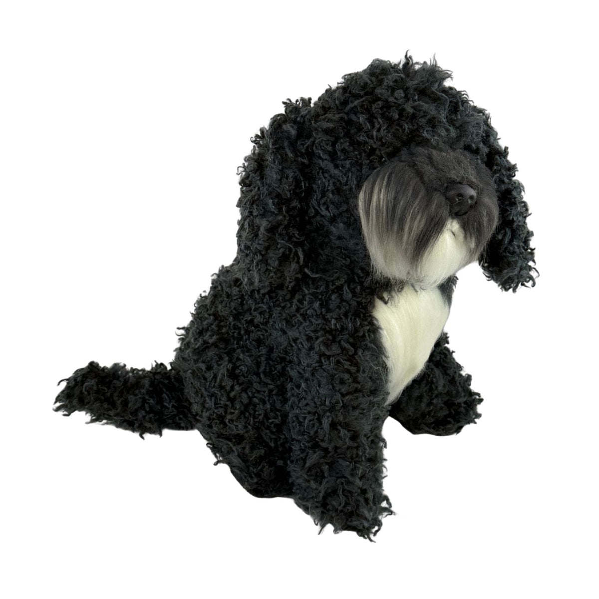 Bocchetta Bonnie 30cm Sitting Cavoodle Oodle Plush Toy - Black (Realistic Stuffed Animal Dog Gift)
