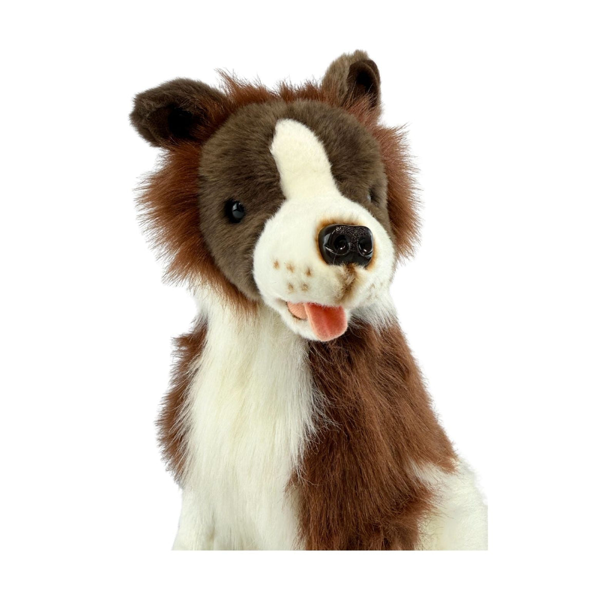 Bocchetta Brandy 35cm Sitting Border Collie Plush Toy - Chocolate (Realistic Stuffed Animal Dog Gift)