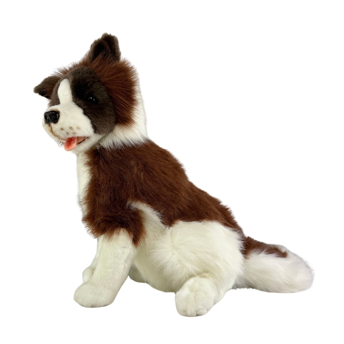 Bocchetta Brandy 35cm Sitting Border Collie Plush Toy - Chocolate (Realistic Stuffed Animal Dog Gift)