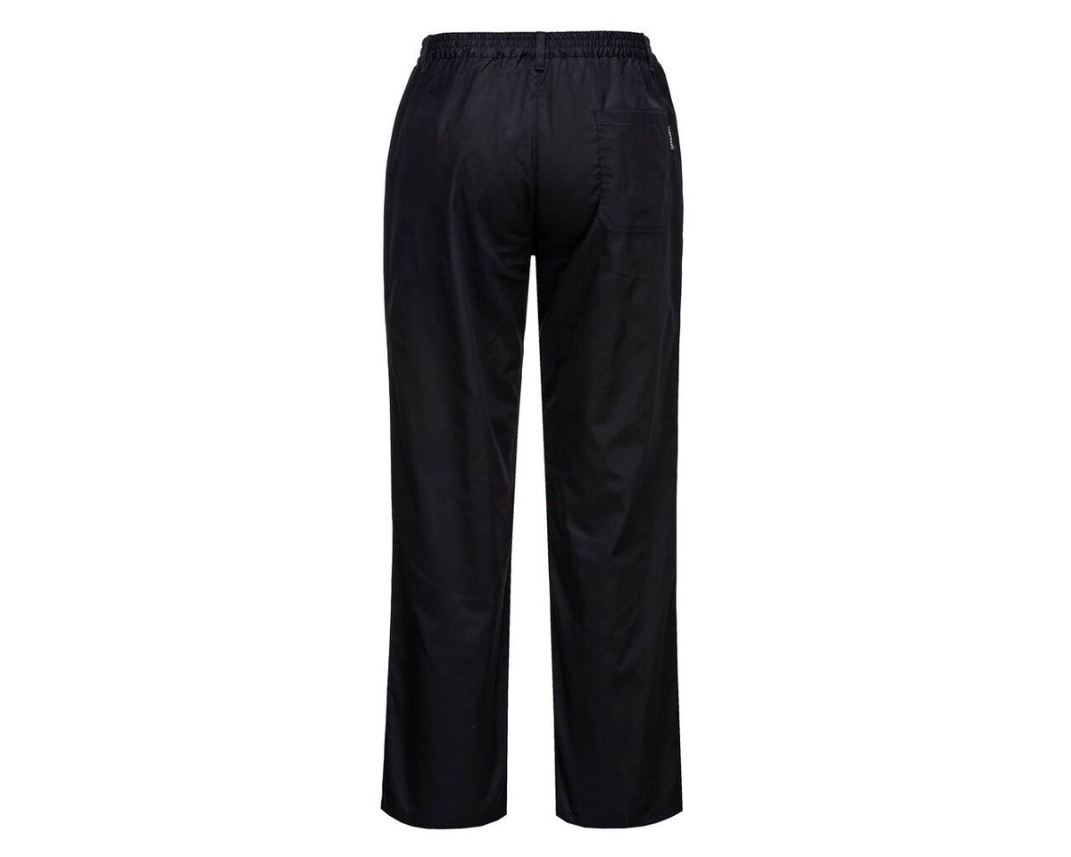 Portwest Rachel Womens Chef Trousers - Black (Ladies Hospitality Workwear Uniform)