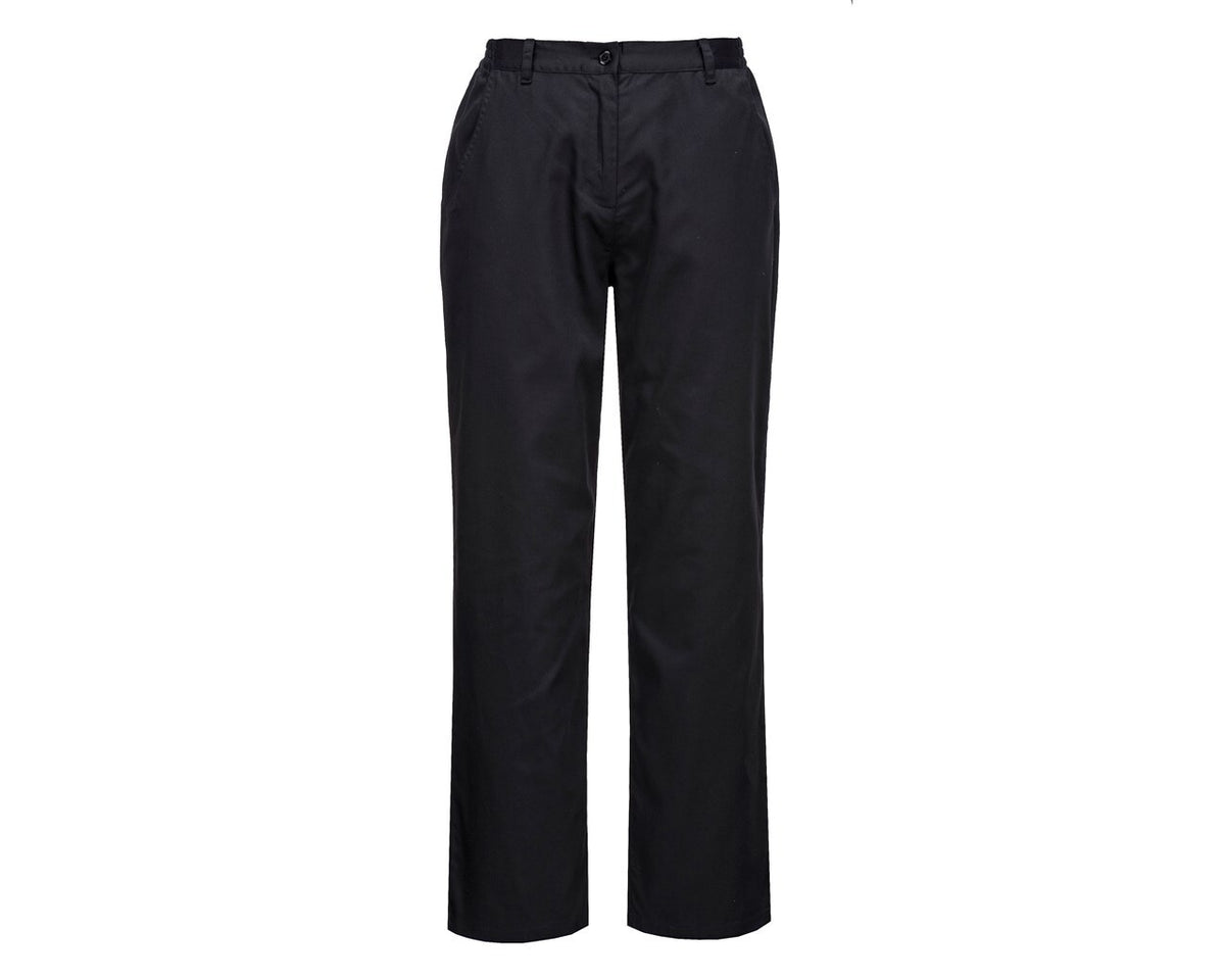 Portwest Rachel Womens Chef Trousers - Black (Ladies Hospitality Workwear Uniform)