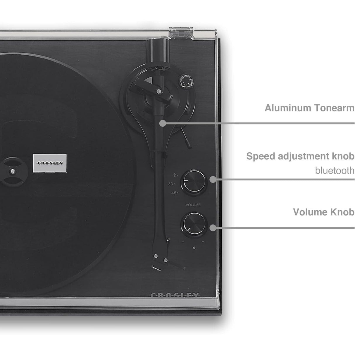 Crosley C62 Shelf System Turntable - Black (C62C-BK4)