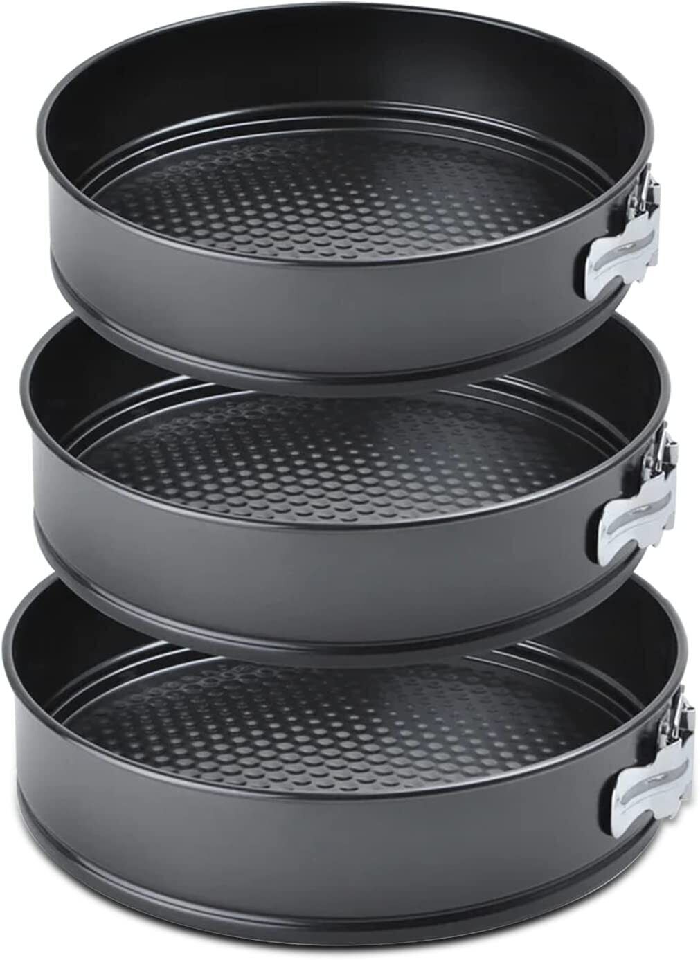 3x Cake Mould Bakeware Set - Springform Loose Bottom (24/26/28cm)