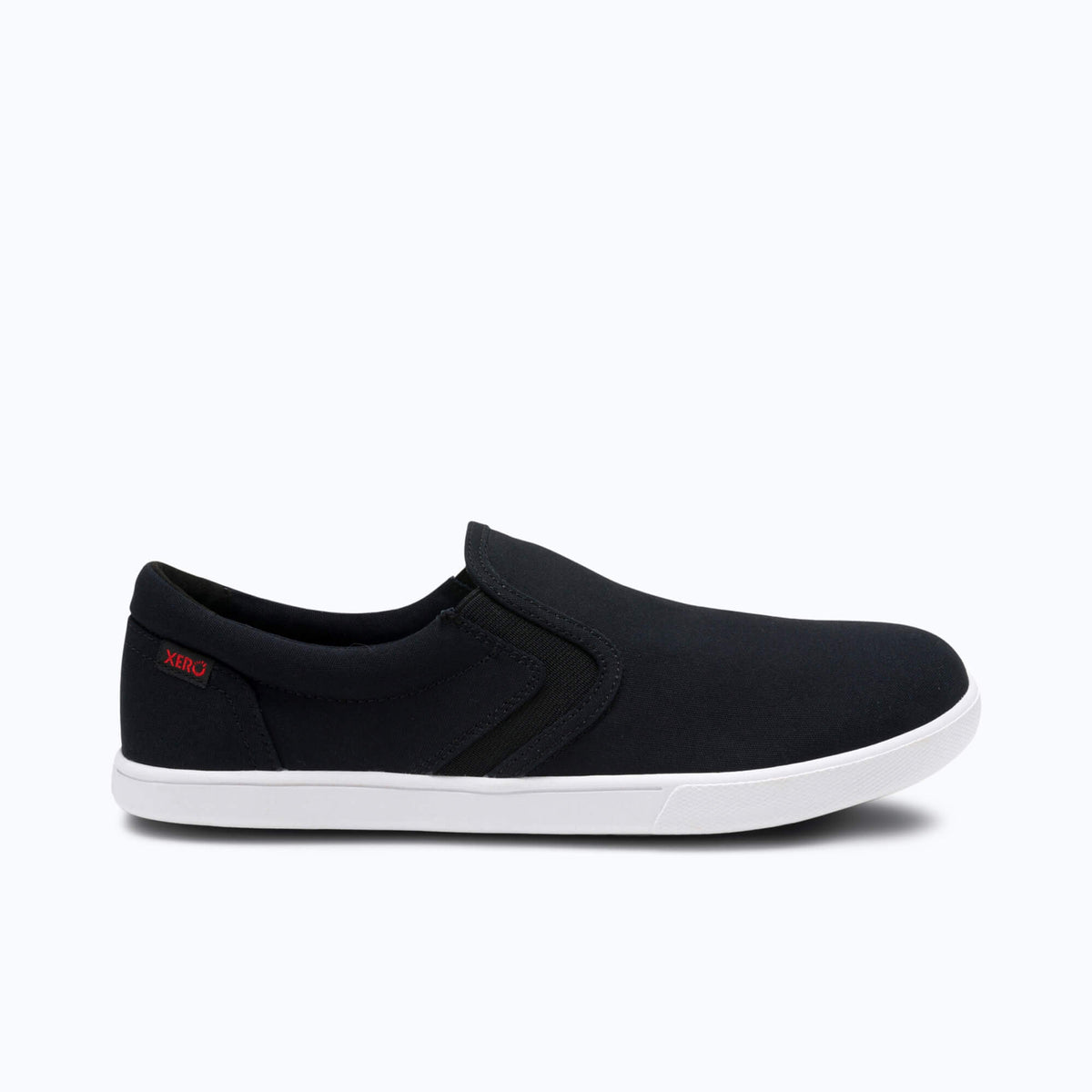 Xero Mens Dillon Canvas Slip-On Barefoot Shoes - Black (Zero Drop Sneakers/Runners)