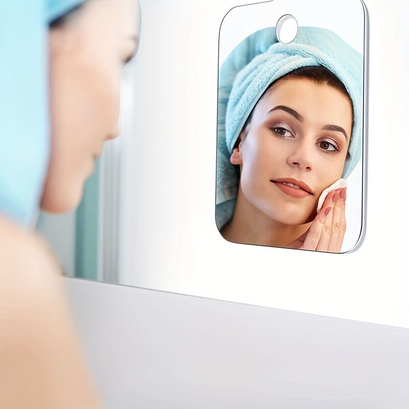 Portable Anti-Fog Shower Mirror – Unbreakable & Frameless for Shaving or Makeup