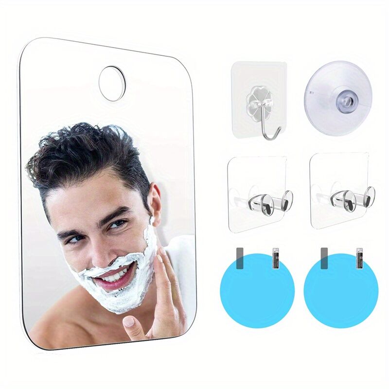 Portable Anti-Fog Shower Mirror – Unbreakable & Frameless for Shaving or Makeup