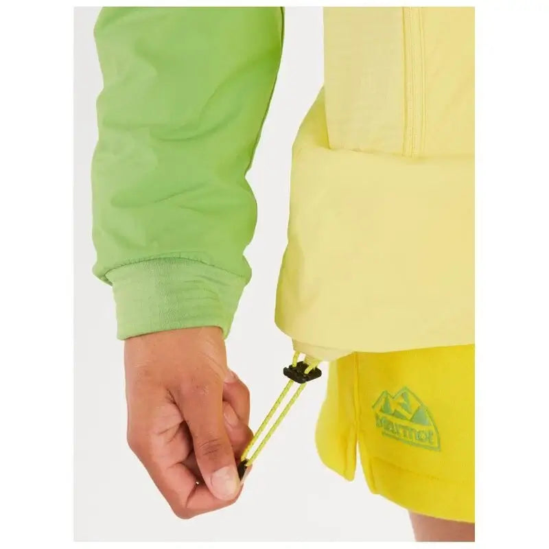 Marmot Womens Novus LT Hybrid Hooded Jacket - Light Yellow/Kiwi (Insulated Midlayer)