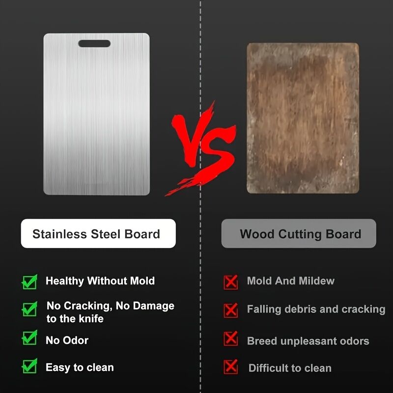 Stainless Titanium Steel Anti-Bacterial Mildew-Proof Cutting Chopping Board 23 X 34cm