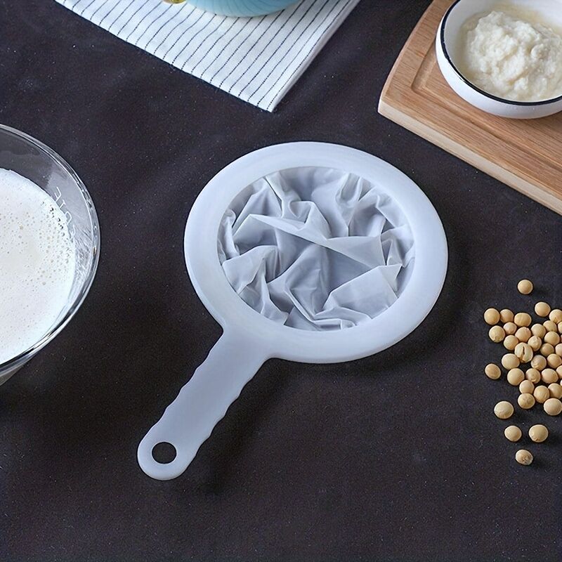 2-Piece Fine Mesh Kitchen Strainer Set - White (Food Sifter for Soy Milk/Flour/Grains/Juice)