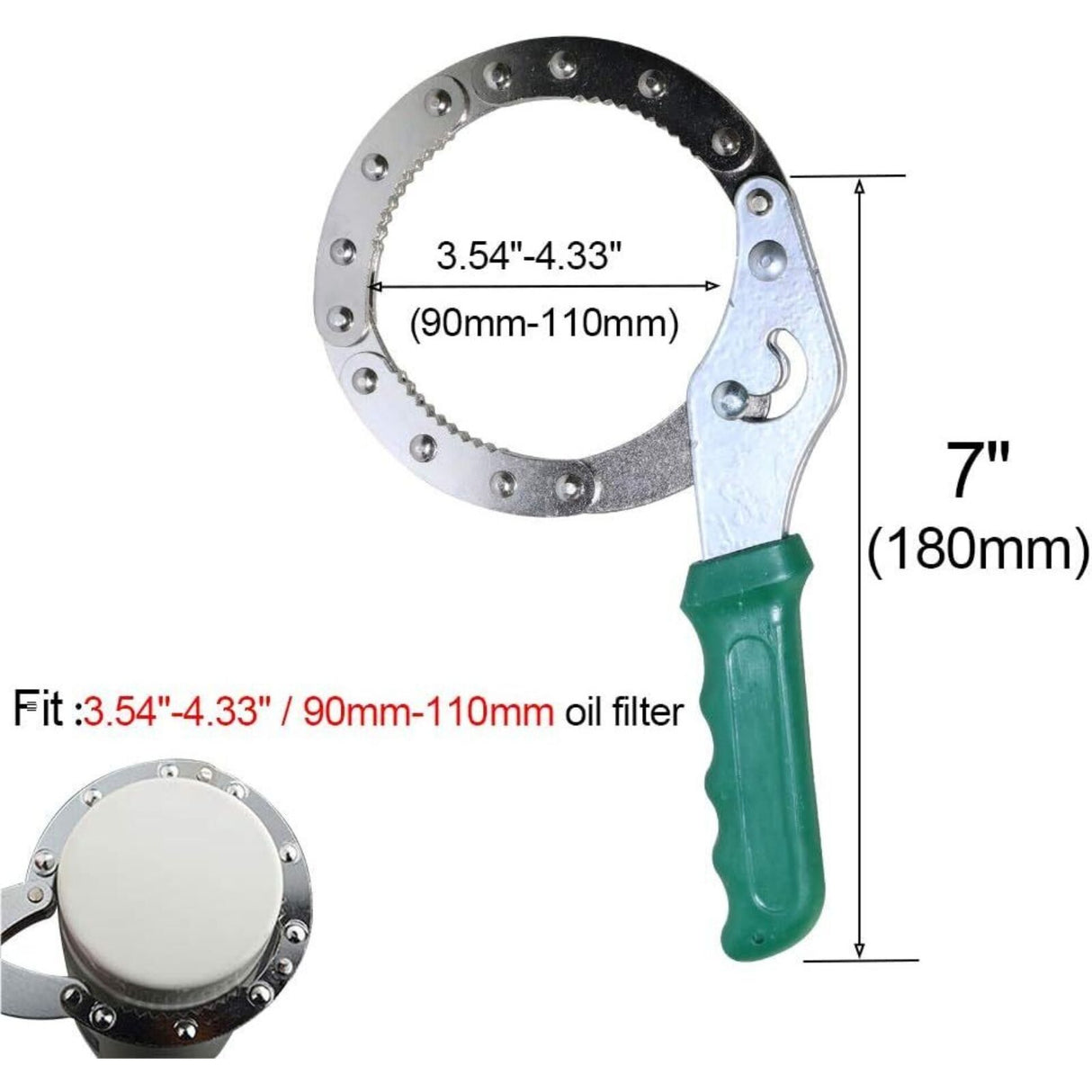 Adjustable Oil Filter Wrench Universal Handcuff Style Remover Tool Spanner Non-Slip