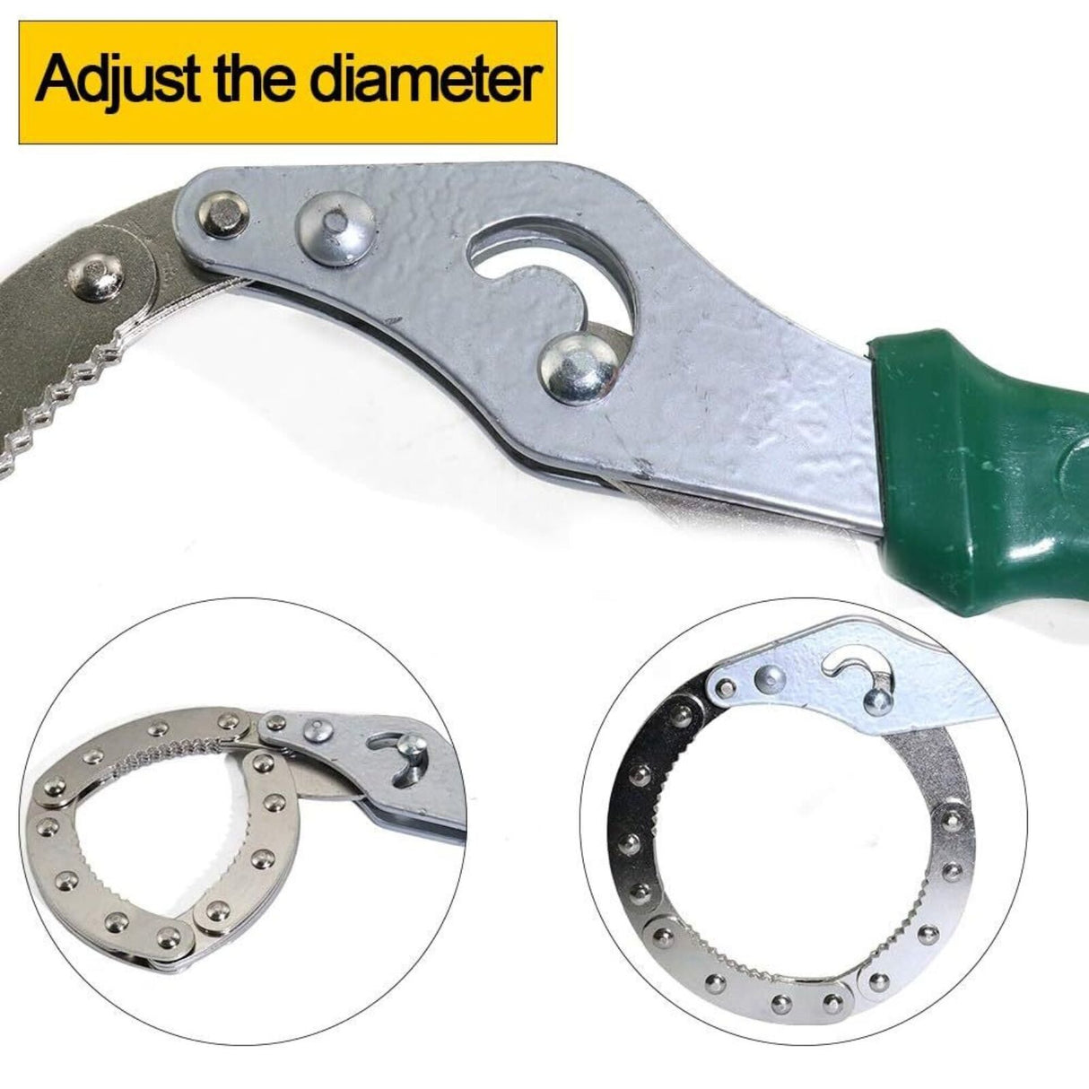 Adjustable Oil Filter Wrench Universal Handcuff Style Remover Tool Spanner Non-Slip
