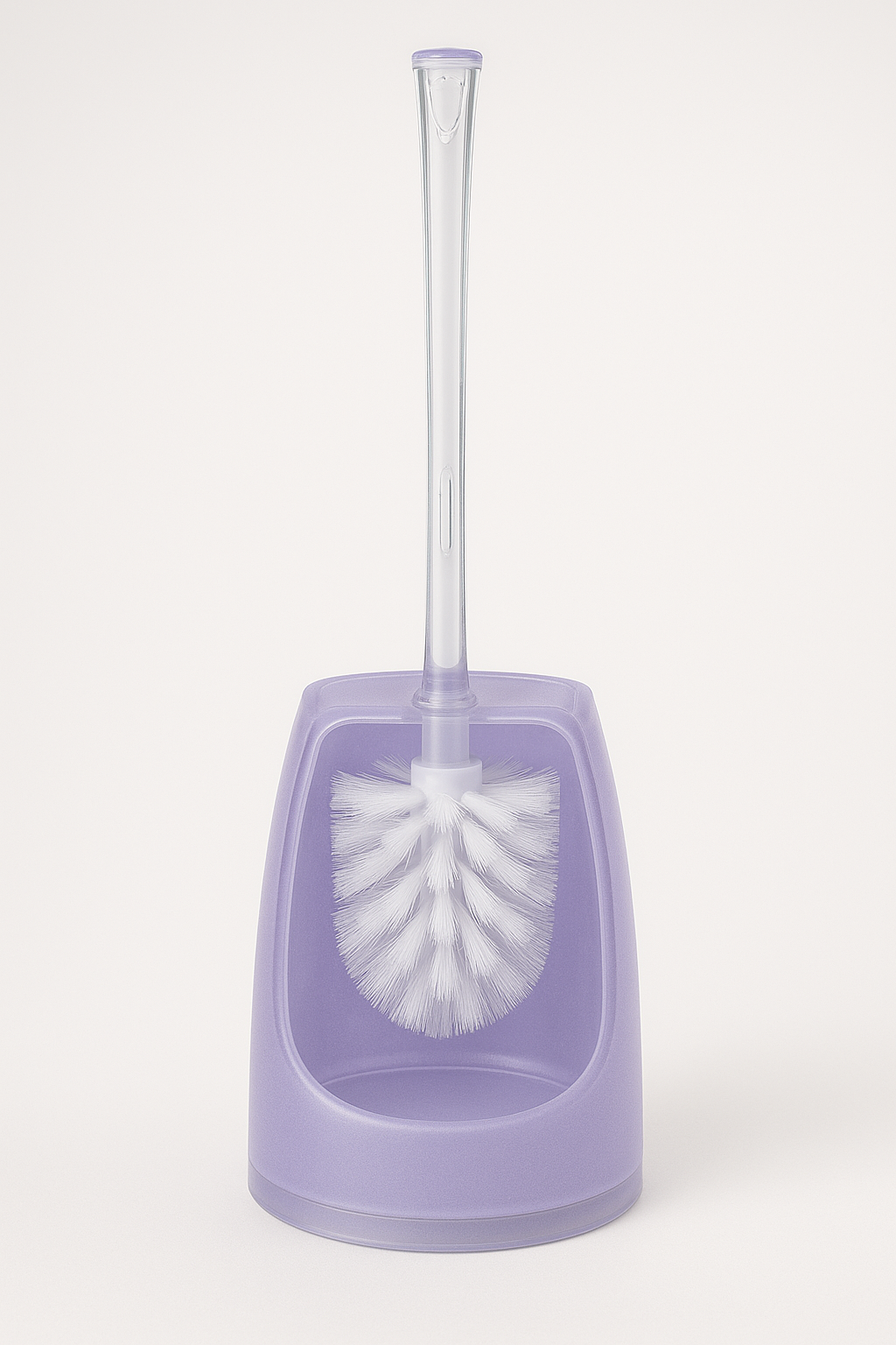 Oval Toilet Brush Holder Acrylic Lightweight Compact Bathroom Cleaning in Purple