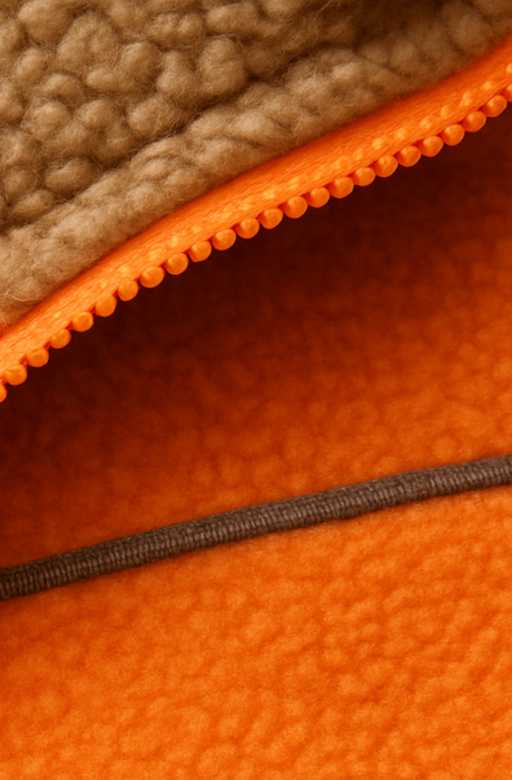 HI VIS Polar Fleece Sherpa Jacket Full Zip Thick Lined Winter Safety Jumper - Orange