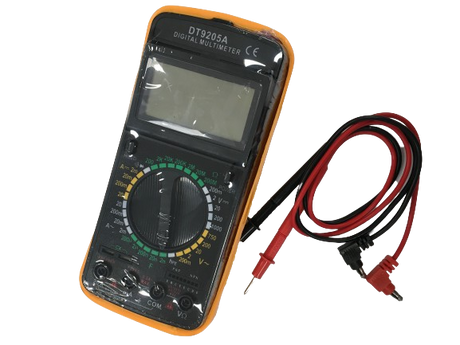 Digital Multimeter Tester Voltage Resistance Ohms Amps DT9205M - Batteries Incl.