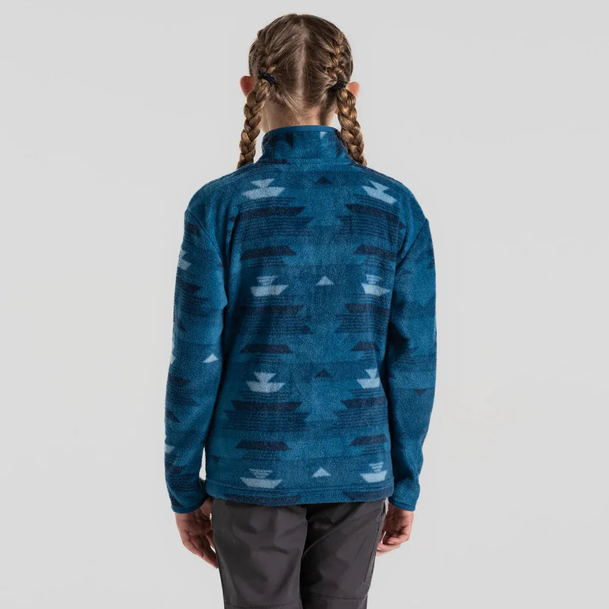 Craghoppers Calke Kids Printed Microfleece Half Zip Jacket in Navy Blue